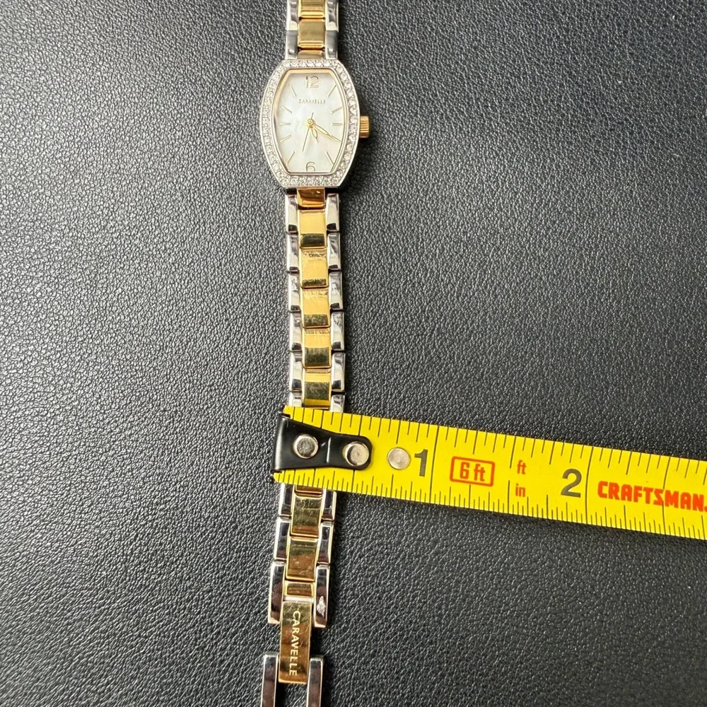 Caravelle by‎ Bulova 45L168 Women's Two Tone Dress Mini Quartz Watch New Battery
